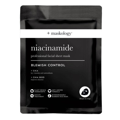 MASKOLOGY NIACINAMIDE Lakštinė veido kaukė su niacinamidu, 22ml