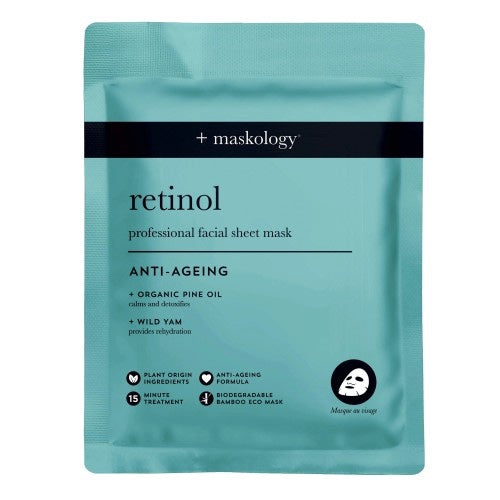 MASKOLOGY RETINOL Lakštinė veido kaukė su retinoliu, 22ml