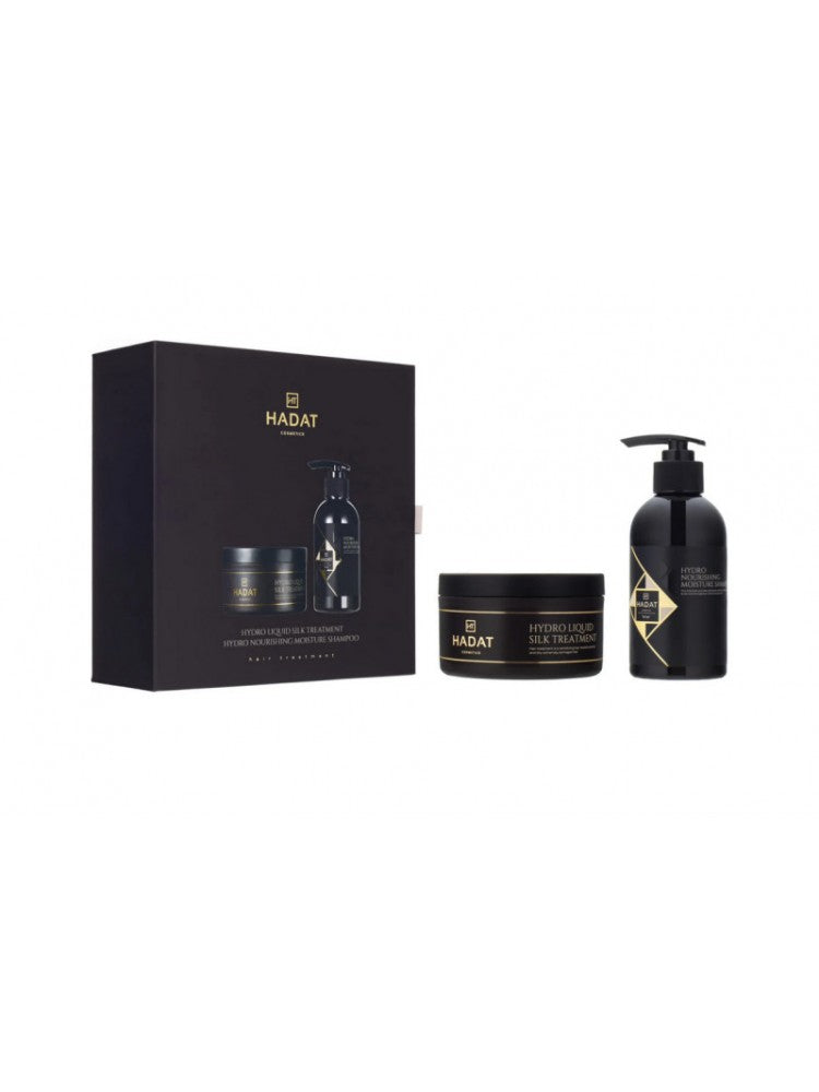 Hadat cosmetics Gift box Hydro Nourishing Moisture Shampoo And Hydro Liquid Silk Treatment – dovanų dėžutė šampūnas bei kaukė